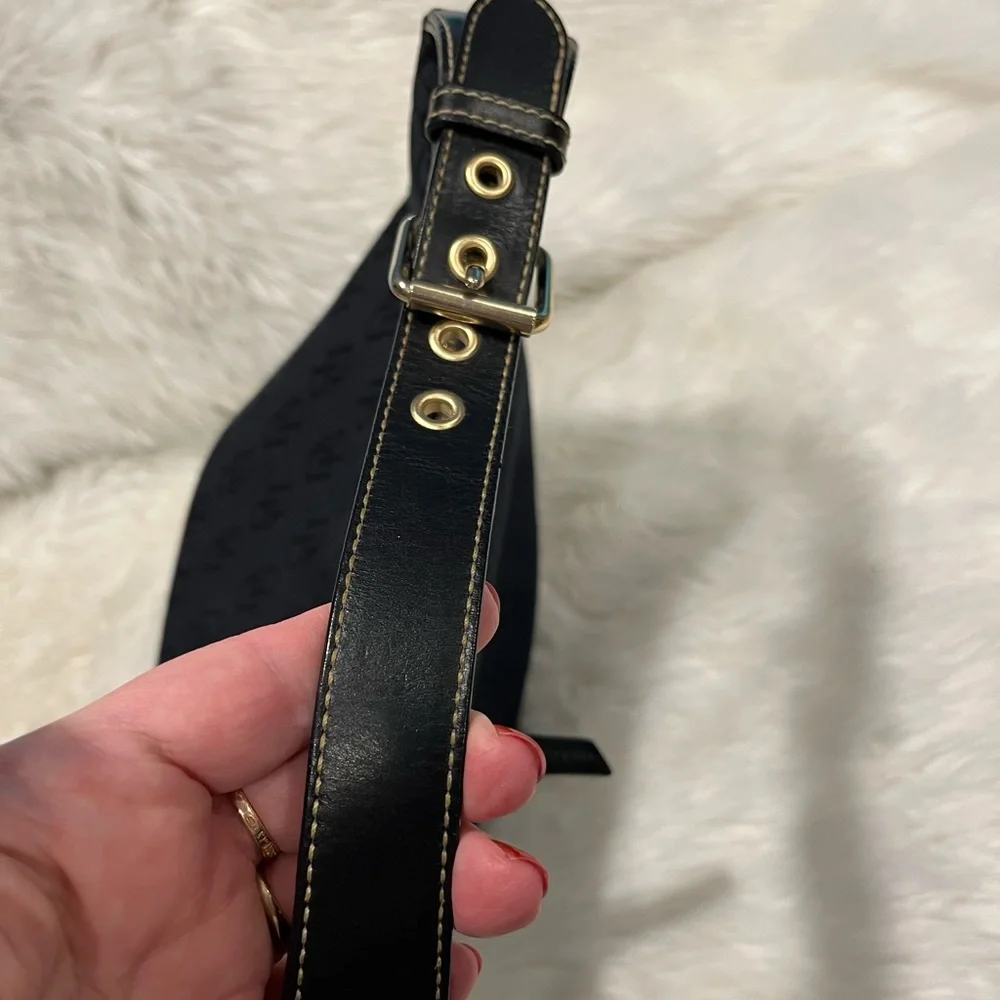 Dooney and Bourke Canvas Logo Bucket Bag Black Small Purse Women